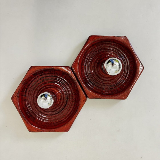 Image 1 of Set Of 2 Ceramic Wall Lamps , 1970S