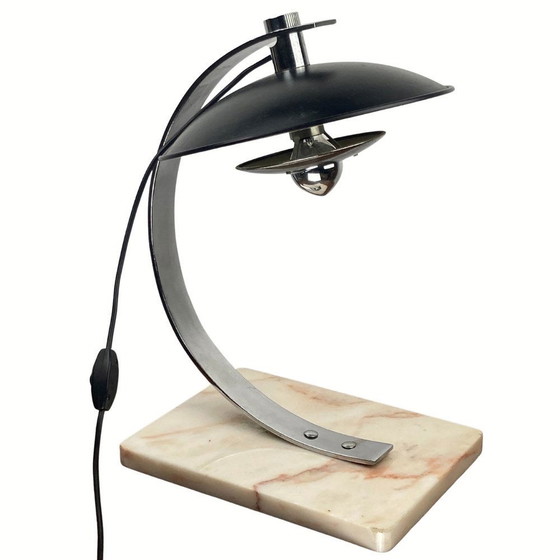 Image 1 of Desk Or Table Lamp With Pink Marble Base, 1950S