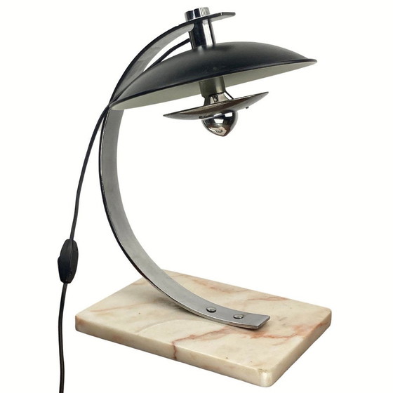 Image 1 of Desk Or Table Lamp With Pink Marble Base, 1950S