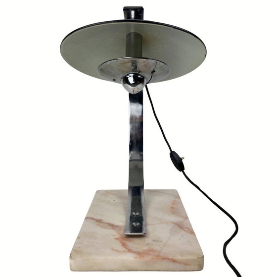 Image 1 of Desk Or Table Lamp With Pink Marble Base, 1950S