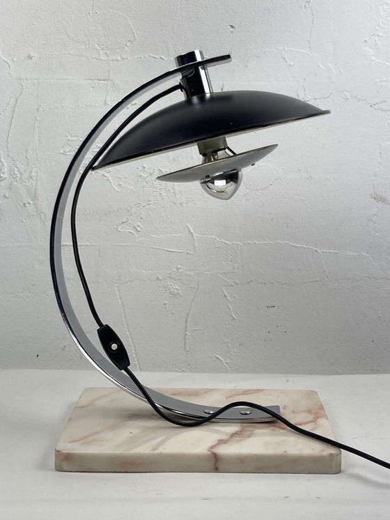 Image 1 of Desk Or Table Lamp With Pink Marble Base, 1950S