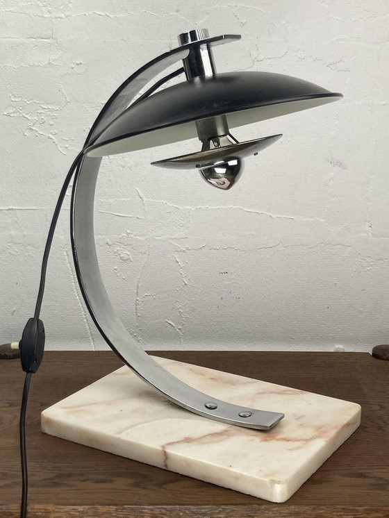 Image 1 of Desk Or Table Lamp With Pink Marble Base, 1950S