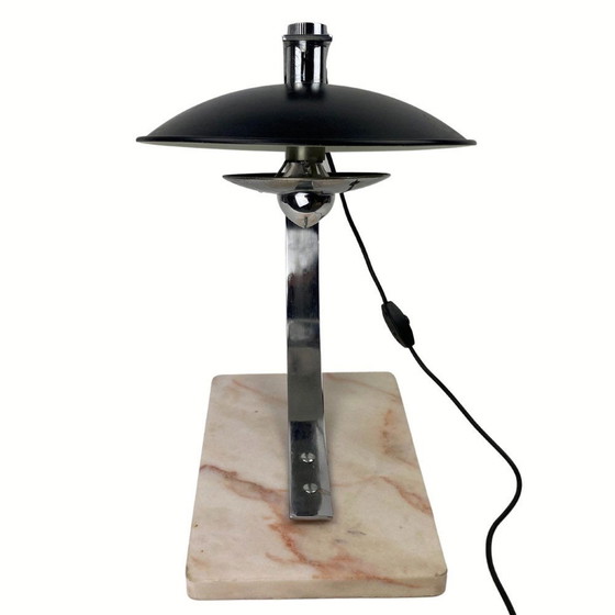 Image 1 of Desk Or Table Lamp With Pink Marble Base, 1950S