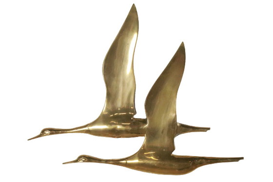 Image 1 of 2 x brass wall bird