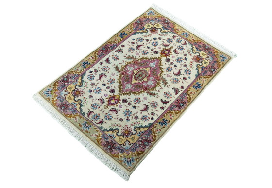 Image 1 of Hand-knotted Tabriz 50 Raj With Silk - 87 X 60 Cm