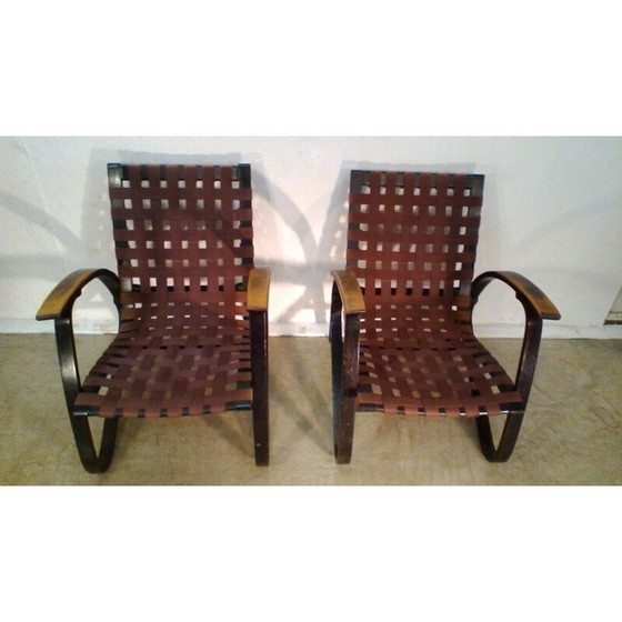 Image 1 of Set of 2 Beechwood Armchairs by Jan Vaněk - 1930s
