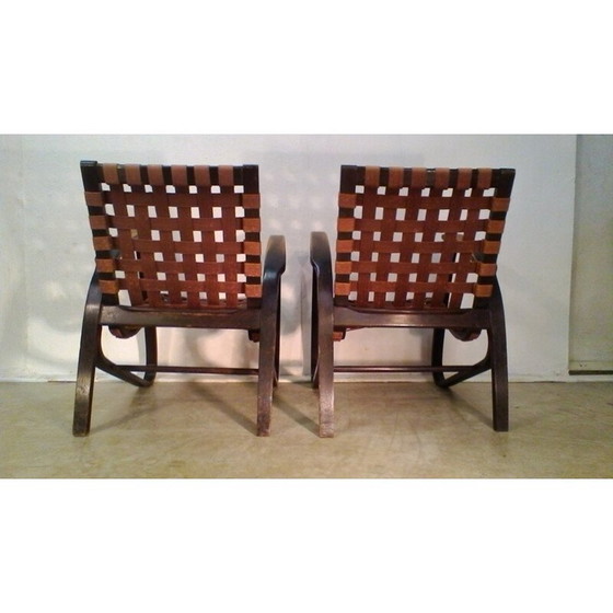 Image 1 of Set of 2 Beechwood Armchairs by Jan Vaněk - 1930s