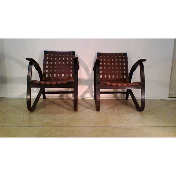 Image 1 of Set of 2 Beechwood Armchairs by Jan Vaněk - 1930s