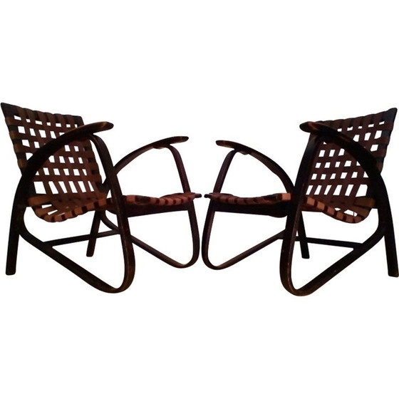 Image 1 of Set of 2 Beechwood Armchairs by Jan Vaněk - 1930s