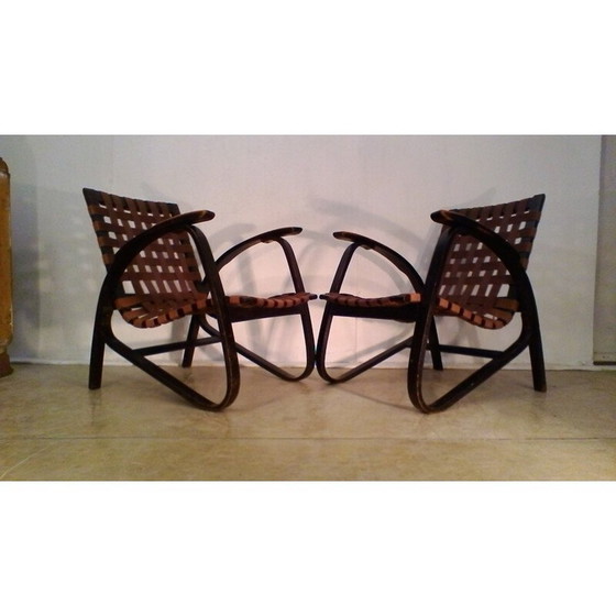 Image 1 of Set of 2 Beechwood Armchairs by Jan Vaněk - 1930s