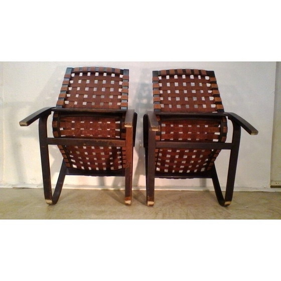 Image 1 of Set of 2 Beechwood Armchairs by Jan Vaněk - 1930s