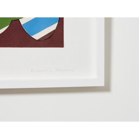 Image 1 of Vintage painting "Pelouse perturbe" by Guy de Rougemont, 1971