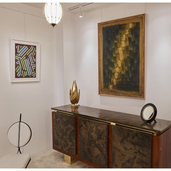 Image 1 of Vintage painting "Pelouse perturbe" by Guy de Rougemont, 1971