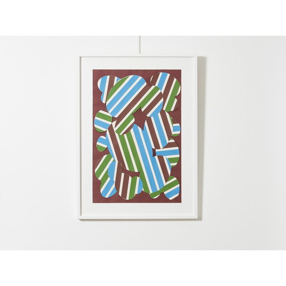 Image 1 of Vintage painting "Pelouse perturbe" by Guy de Rougemont, 1971