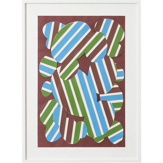 Image 1 of Vintage painting "Pelouse perturbe" by Guy de Rougemont, 1971