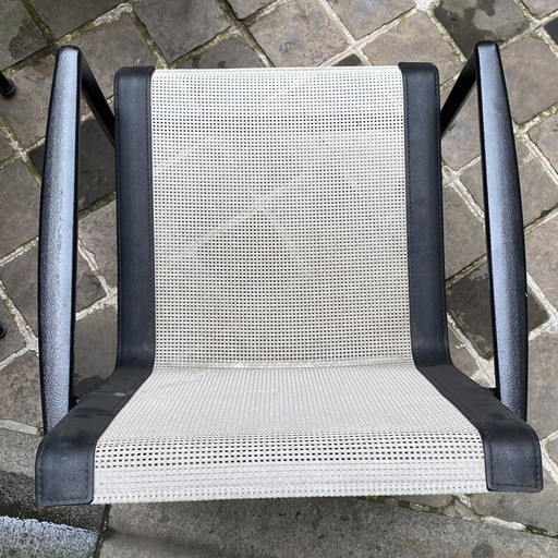 Pair of vintage aluminum armchairs by Richard Schultz, Italy 1966