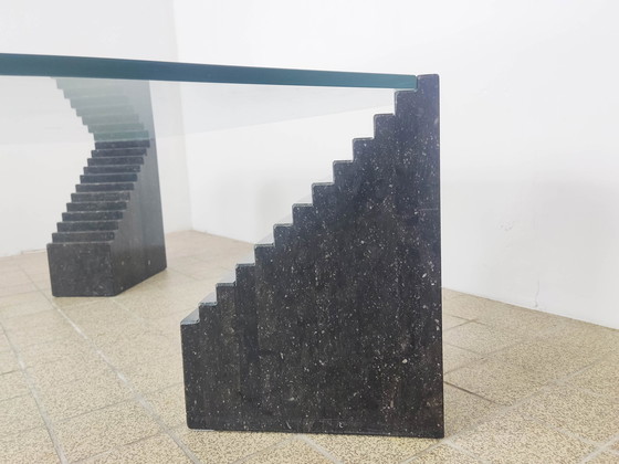 Image 1 of Vintage Italian glass marble coffee table