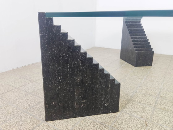 Image 1 of Vintage Italian glass marble coffee table