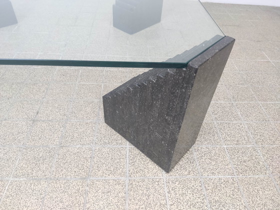 Image 1 of Vintage Italian glass marble coffee table