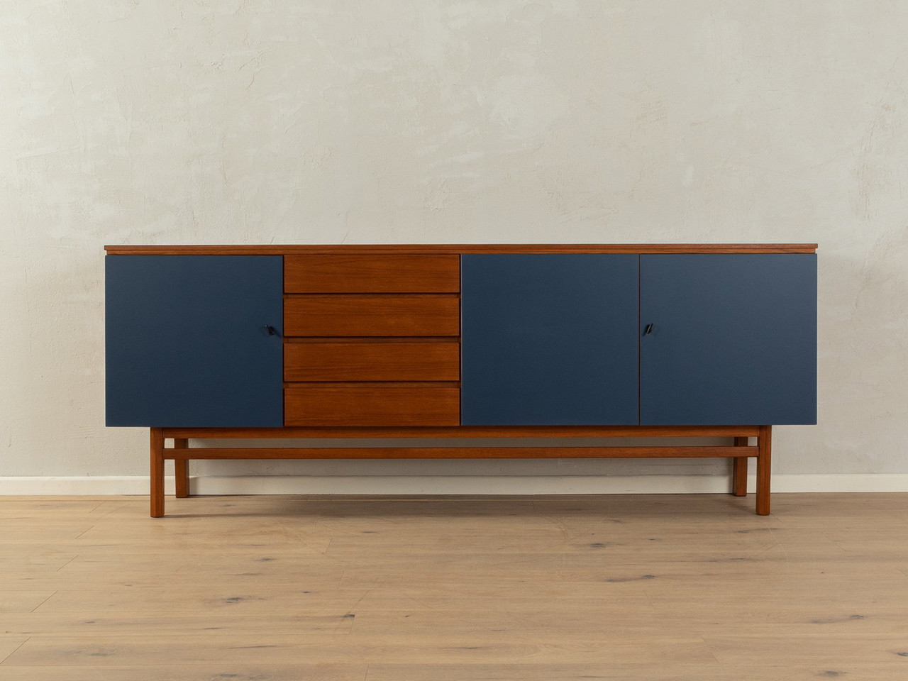 credenza vintage con formica blu scuro