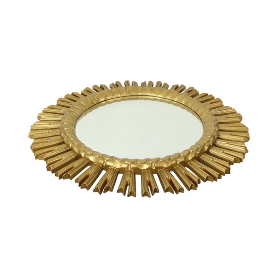 Image 1 of Xl Gold Coloured Sun Mirror 60Cm