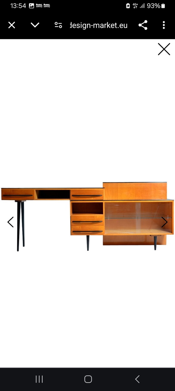 Image 1 of Czechoslwakia sideboard modular with glass tops