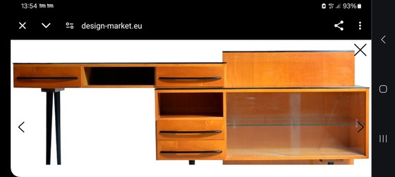 Image 1 of Buffet modulaire en tchécoslovaquie avec plateaux en verre