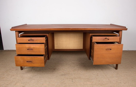 Image 1 of Danish Teak Executive Desk Model 206 By Arne Vodder For Sibast 1960.