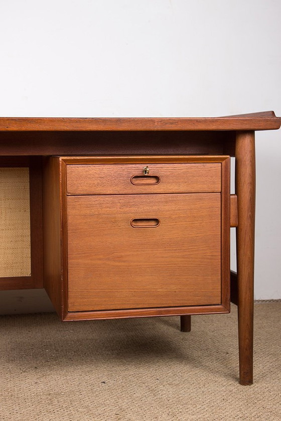 Image 1 of Danish Teak Executive Desk Model 206 By Arne Vodder For Sibast 1960.