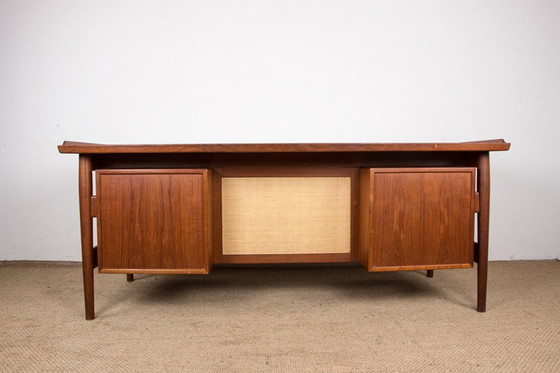 Image 1 of Danish Teak Executive Desk Model 206 By Arne Vodder For Sibast 1960.