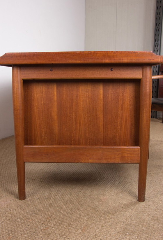 Image 1 of Danish Teak Executive Desk Model 206 By Arne Vodder For Sibast 1960.