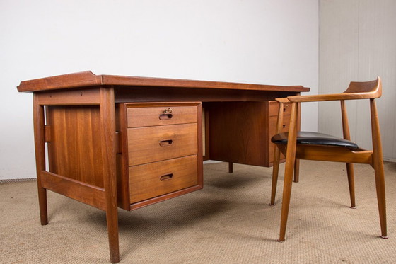 Image 1 of Danish Teak Executive Desk Model 206 By Arne Vodder For Sibast 1960.