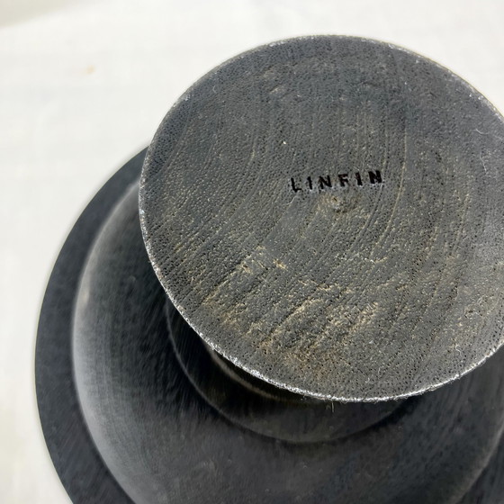 Image 1 of Ciotola vintage in legno di ciliegio con piede