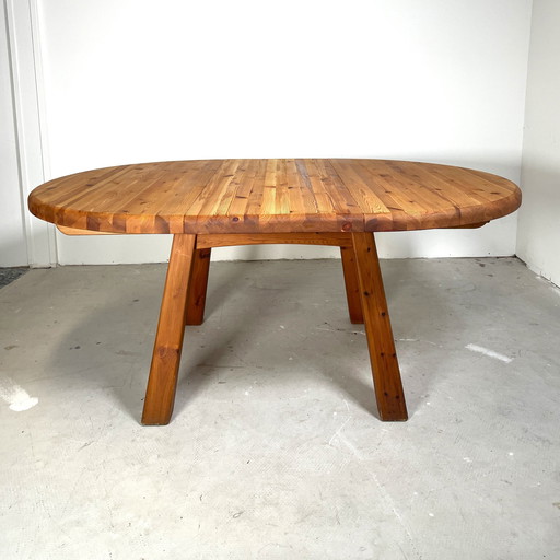 Extendable Brutalist Pine Dining Table - Wasa Möbel