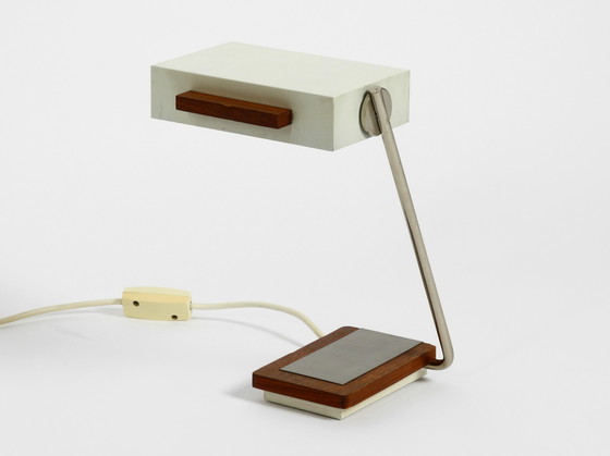 Image 1 of Rare original 1960s Kaiser light metal teak table lamp