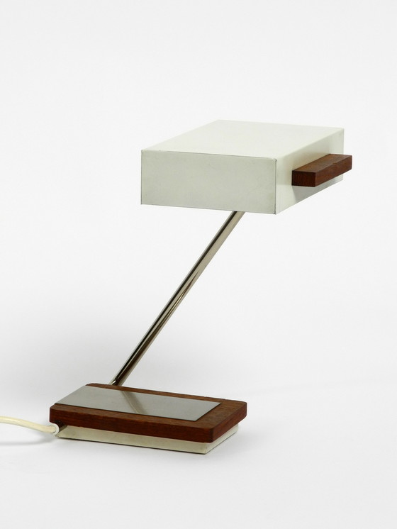 Image 1 of Rare original 1960s Kaiser light metal teak table lamp