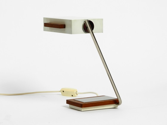 Image 1 of Rare original 1960s Kaiser light metal teak table lamp