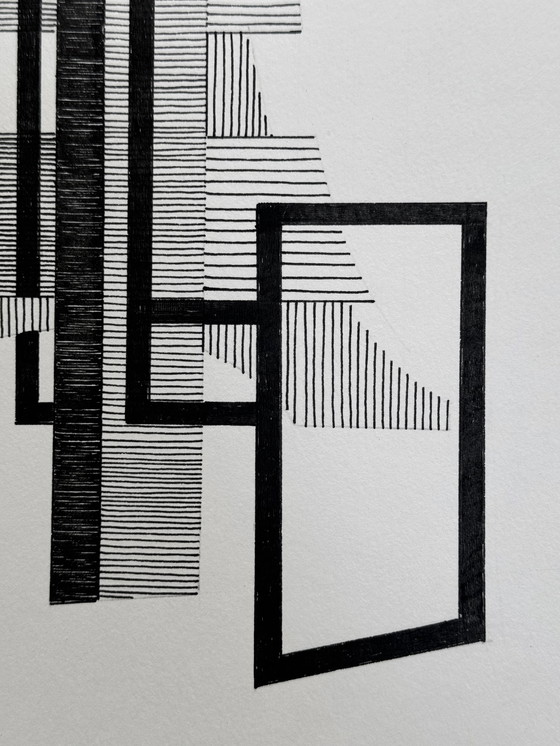 Image 1 of Set Of 2 Artworks. Abstract Composition. Eugène Eechaut (1928-2019)