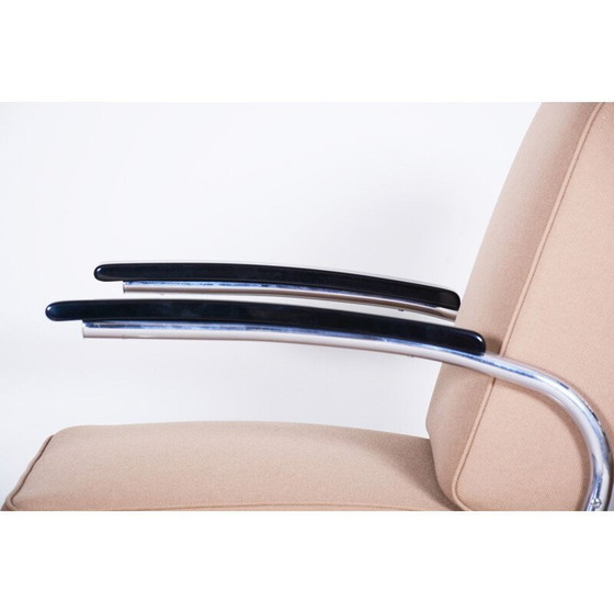 Image 1 of Pair of vintage cream white leather armchairs by Mucke Melder, 1930s