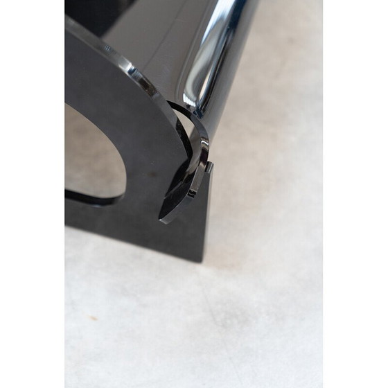 Image 1 of Vintage armchair model 4801 in black rubber polycarbonate by Colombo and Joe for Kartell, Italy 1980