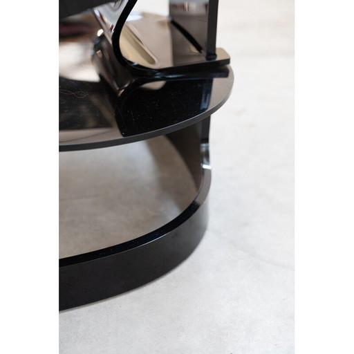 Vintage armchair model 4801 in black rubber polycarbonate by Colombo and Joe for Kartell, Italy 1980