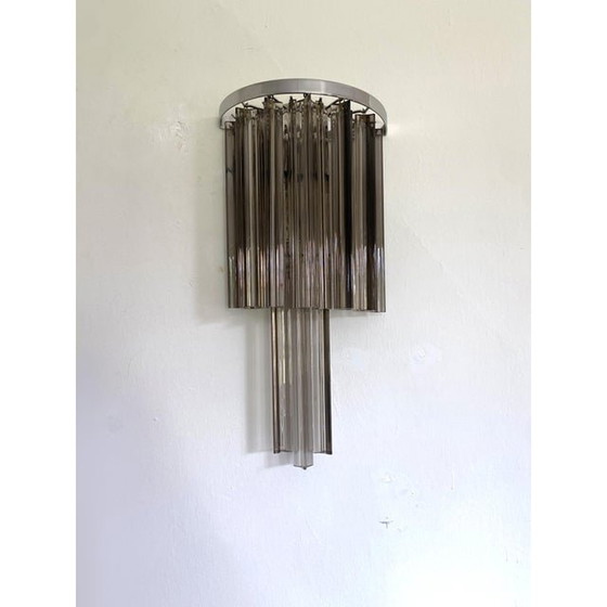 Image 1 of Set Of Two Belt Italian "Triedro" Wall Sconces In Mid-Century Modern Style