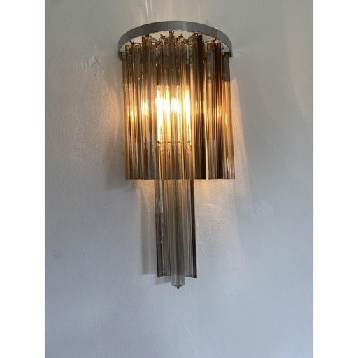 Set Of Two Belt Italian "Triedro" Wall Sconces In Mid-Century Modern Style