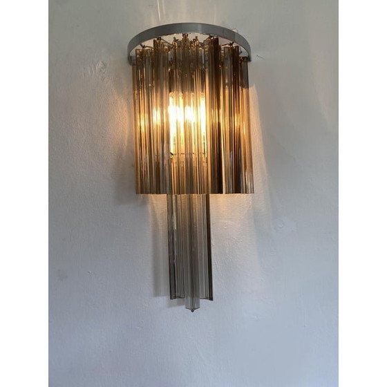 Image 1 of Set Of Two Belt Italian "Triedro" Wall Sconces In Mid-Century Modern Style