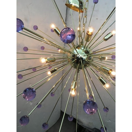 Image 1 of Contemporary Alessandrite “Star” Murano Glass Sputnik Chandelier