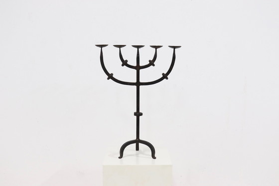 Image 1 of Brutalist 5 Arm Candle Holder 