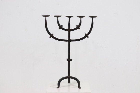 Image 1 of Brutalist 5 Arm Candle Holder 