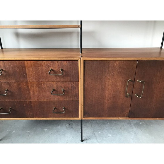 Image 1 of Vintage black lacquered metal storage cabinet by Peter Hayward for Vanson, UK 1950