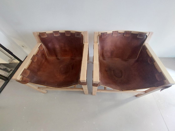 Image 1 of 2x Vintage Saddle Leather Loungechairs