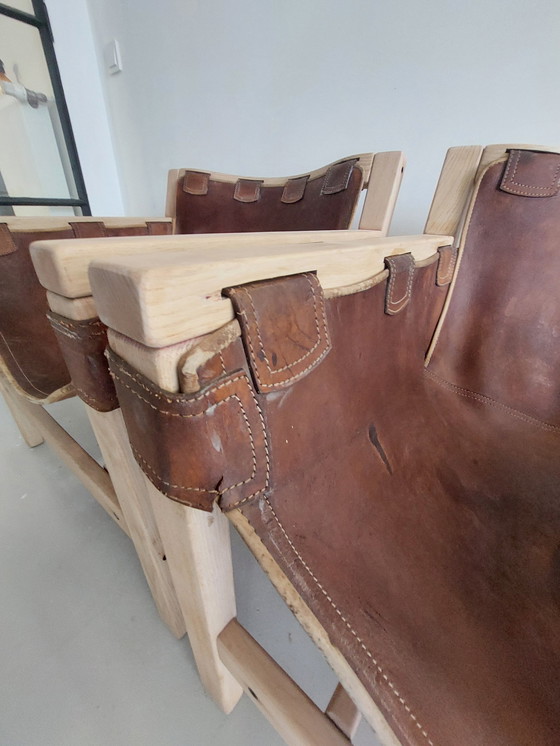 Image 1 of 2x Vintage Saddle Leather Loungechairs